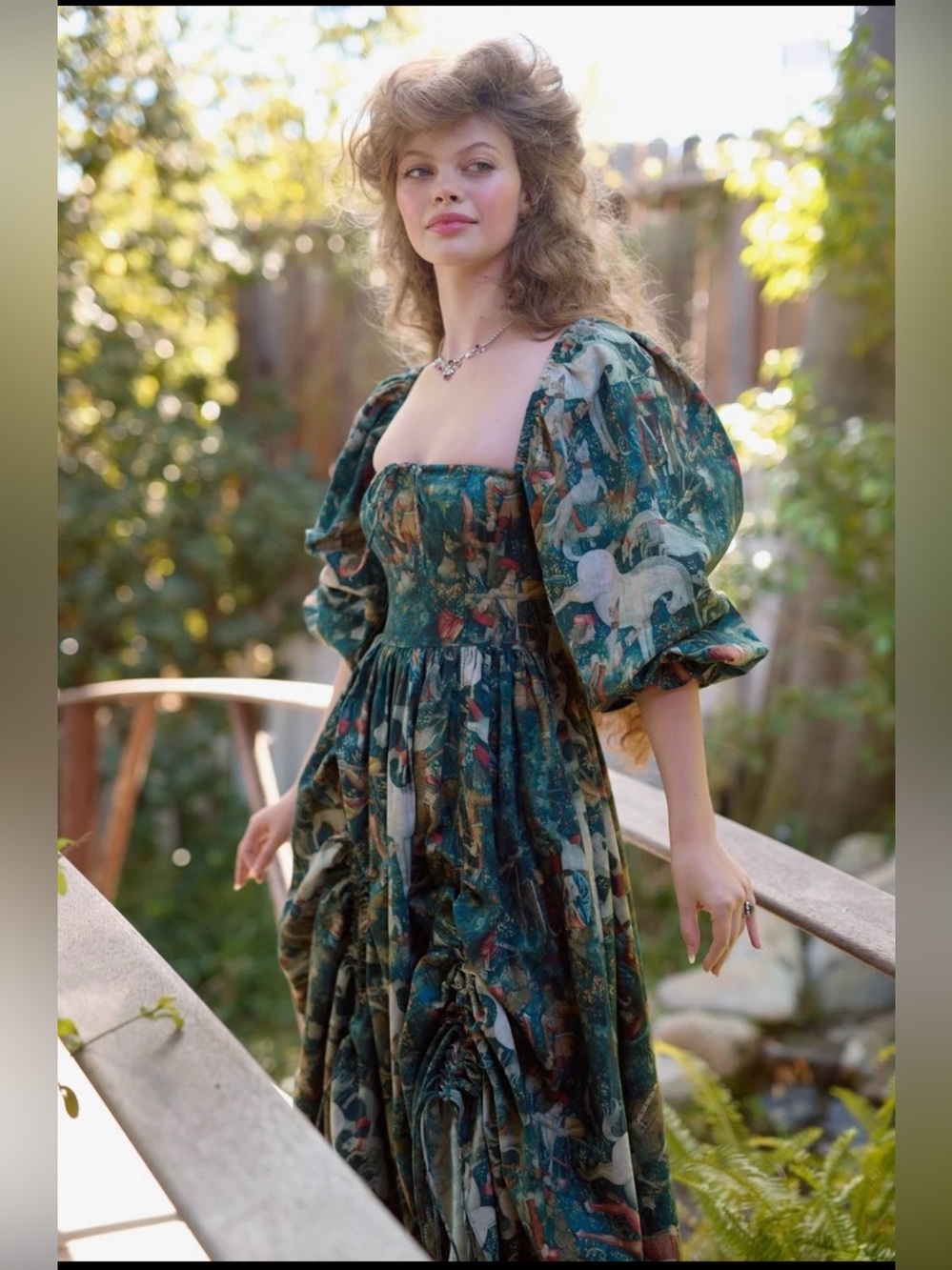 Selkie The Romantics Green Floral The Unicorn Defends Himself Gown Dress Plus